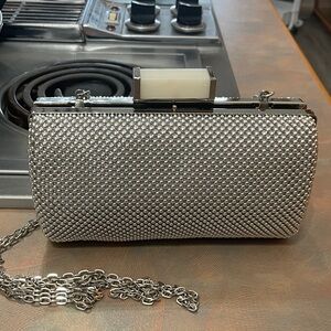 Jessica McClintock Metallic Silver Clutch